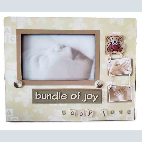 Hallmark Bundle of Joy Baby Love Photo Frame Holds 5.5" X 3 5/8" - Picture 1 of 2